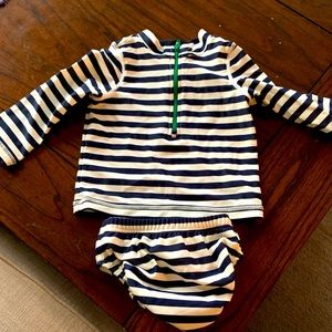 Primary rash guard and swim bottom 6 mo 12 mo